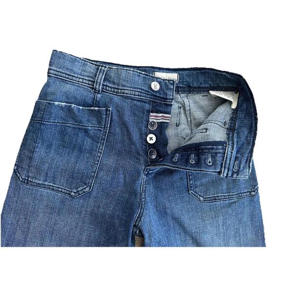 Anthro Pilcro and the Letterpress Wide Leg Cropped Jeans 25 Denim Blue Trousers - Picture 3 of 8